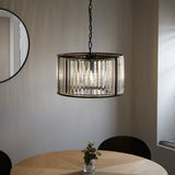 Pagazzi Resto Crystal & Matt Black Ceiling Light