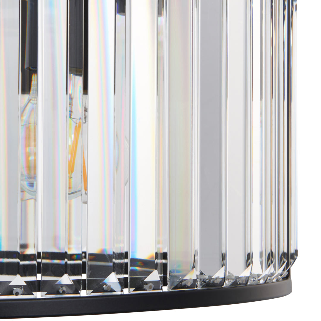 Pagazzi Resto Crystal & Matt Black Ceiling Light