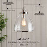 Pagazzi Brunswick Polished Nickel Ceiling Pendant