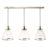 Pagazzi Brunswick 3 Light Nickel & Glass Ceiling Pendant Bar