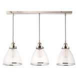Pagazzi Brunswick 3 Light Nickel & Glass Ceiling Pendant Bar