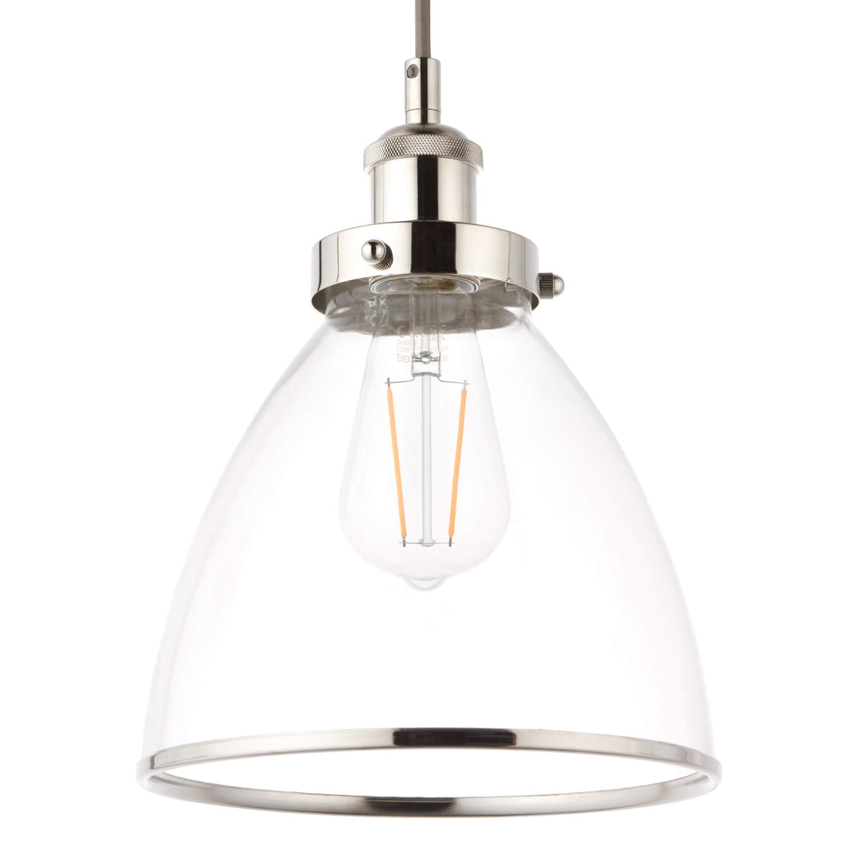 Pagazzi Brunswick 3 Light Nickel & Glass Ceiling Pendant Bar