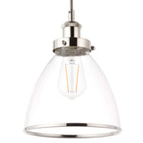 Pagazzi Brunswick 3 Light Nickel & Glass Ceiling Pendant Bar