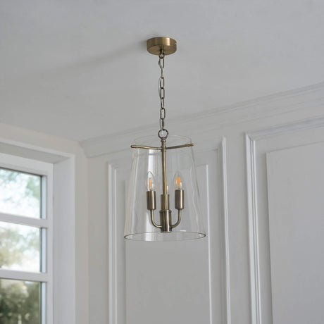 Pagazzi Park Taper Clear Antique Brass Pendant