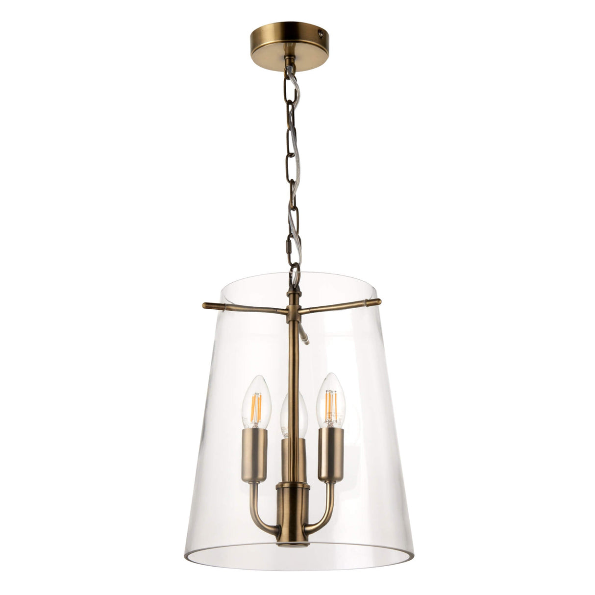 Pagazzi Park Taper Clear Antique Brass Pendant