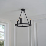 Pagazzi Parley 3-Light Black Semi-Flush Ceiling Light