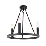 Pagazzi Parley 3-Light Black Semi-Flush Ceiling Light