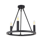 Pagazzi Parley 3-Light Black Semi-Flush Ceiling Light