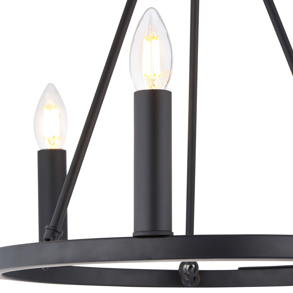 Pagazzi Parley 3-Light Black Semi-Flush Ceiling Light
