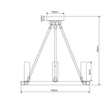 Pagazzi Parley 3-Light Black Semi-Flush Ceiling Light