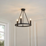 Pagazzi Parley 3-Light Black Semi-Flush Ceiling Light