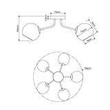 Pagazzi Branco 5-Light Semi-Flush Ceiling Light