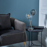Pagazzi Branco 2-Light Chrome Smoked Glass Table Lamp