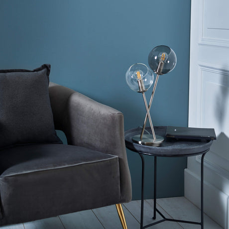 Pagazzi Branco 2-Light Chrome Smoked Glass Table Lamp