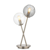 Pagazzi Branco 2-Light Chrome Smoked Glass Table Lamp