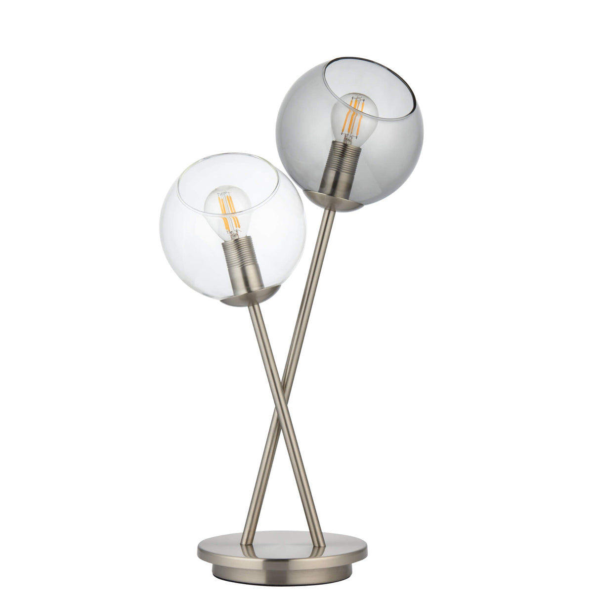 Pagazzi Branco 2-Light Chrome Smoked Glass Table Lamp