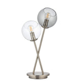 Pagazzi Branco 2-Light Chrome Smoked Glass Table Lamp