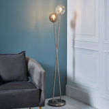 Pagazzi Branco Chrome & Glass Floor Lamp