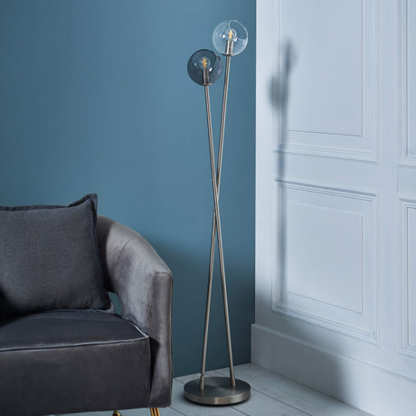 Pagazzi Branco Chrome & Glass Floor Lamp