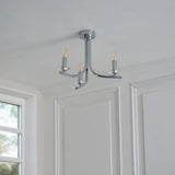 Pagazzi Morden 3 Light Polished Chrome Semi Flush Ceiling Light