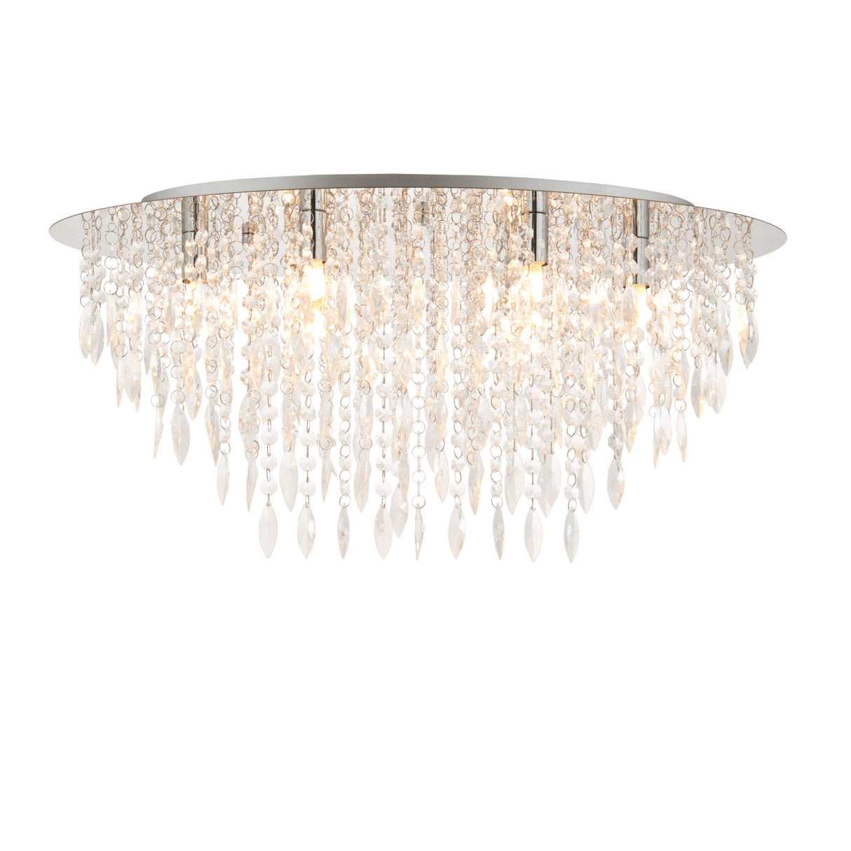 Pagazzi Winona Large Crystal Flush Ceiling Light