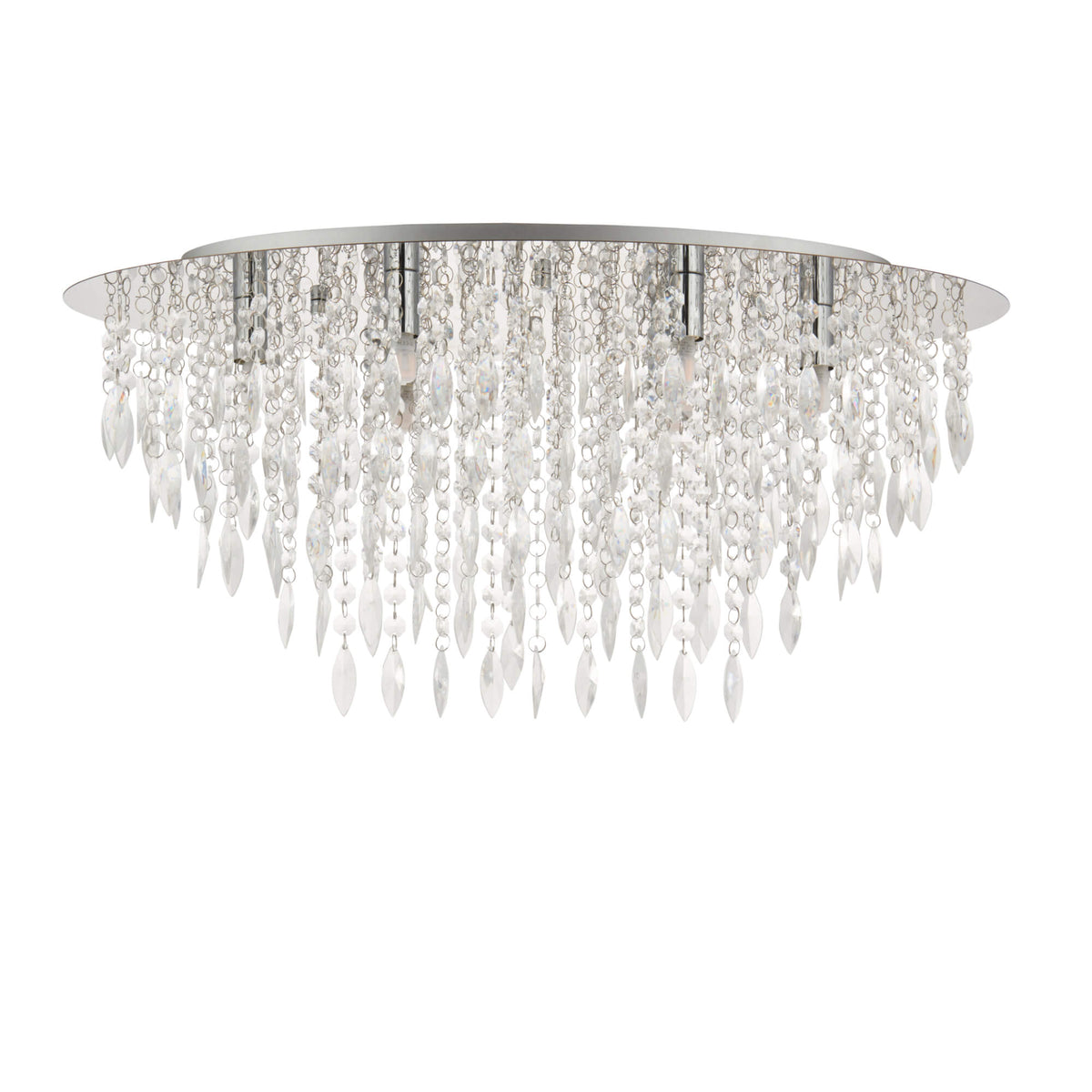 Pagazzi Winona Large Crystal Flush Ceiling Light