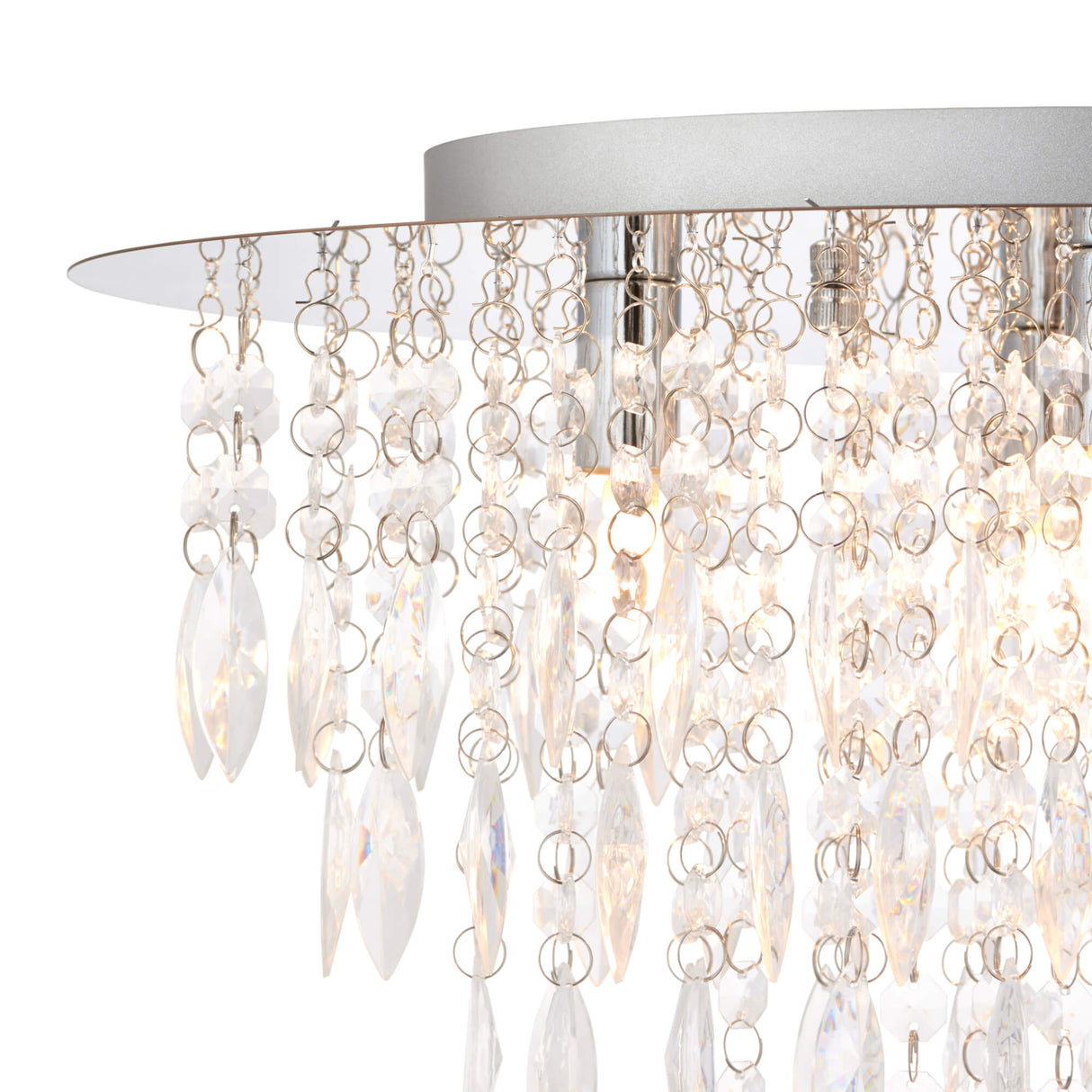 Pagazzi Winona Large Crystal Flush Ceiling Light