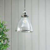 Pagazzi Brunswick Satin Nickel & Clear Glass Pendant Shade