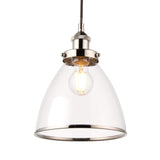 Pagazzi Brunswick Satin Nickel & Clear Glass Pendant Shade