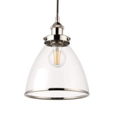 Pagazzi Brunswick Satin Nickel & Clear Glass Pendant Shade