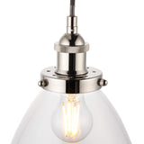 Pagazzi Brunswick Satin Nickel & Clear Glass Pendant Shade