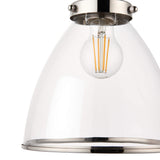 Pagazzi Brunswick Satin Nickel & Clear Glass Pendant Shade