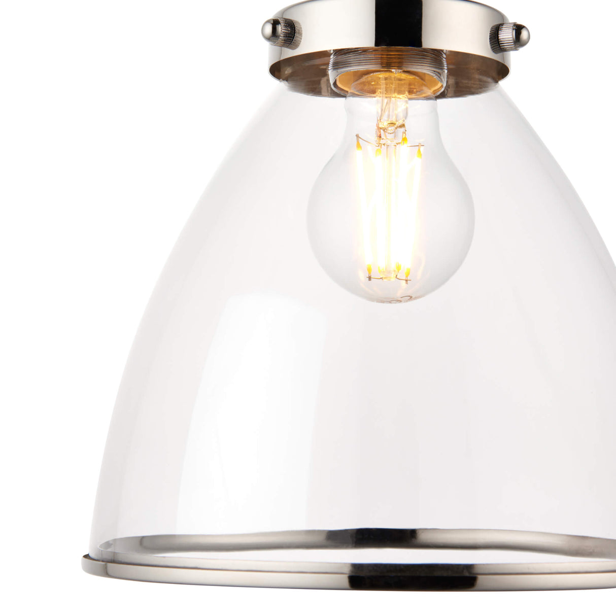 Pagazzi Brunswick Satin Nickel & Clear Glass Pendant Shade
