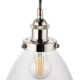 Pagazzi Brunswick Satin Nickel & Clear Glass Pendant Shade