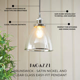 Pagazzi Brunswick Satin Nickel & Clear Glass Pendant Shade