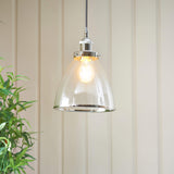 Pagazzi Brunswick Satin Nickel & Clear Glass Pendant Shade