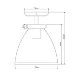 Pagazzi Brunswick Satin Nickel & Clear Glass Semi-Flush Ceiling Light