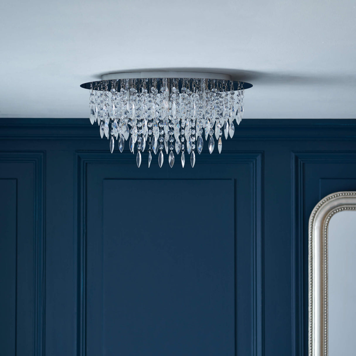 Pagazzi Winona Small Crystal Flush Ceiling Light