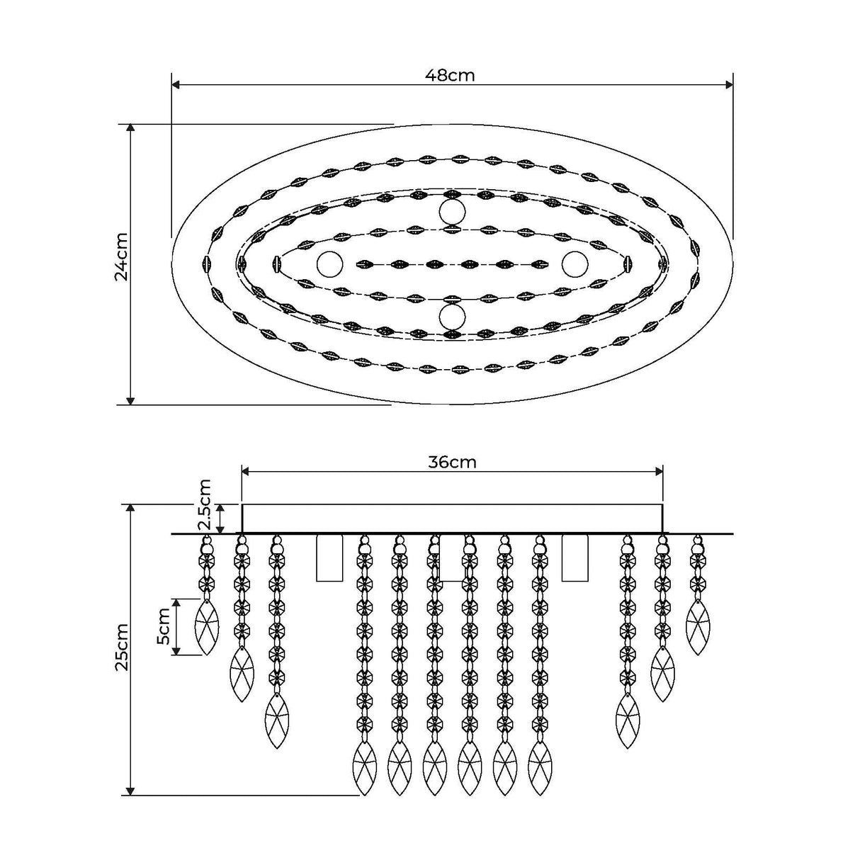 Pagazzi Winona Small Crystal Flush Ceiling Light