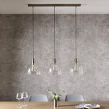 Pagazzi Jacob 3 Light Nickel & Glass Ceiling Pendant Bar