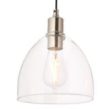 Pagazzi Jacob 3 Light Nickel & Glass Ceiling Pendant Bar