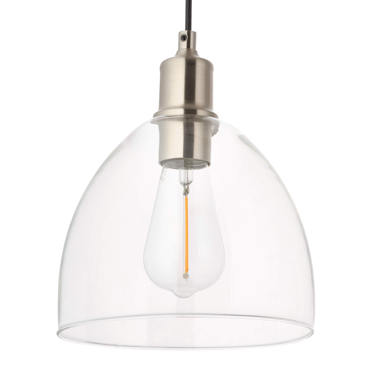 Pagazzi Jacob 3 Light Nickel & Glass Ceiling Pendant Bar
