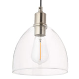 Pagazzi Jacob 3 Light Nickel & Glass Ceiling Pendant Bar