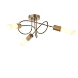 Pagazzi Patras Antique Brass 3 Light Semi Flush Ceiling Light