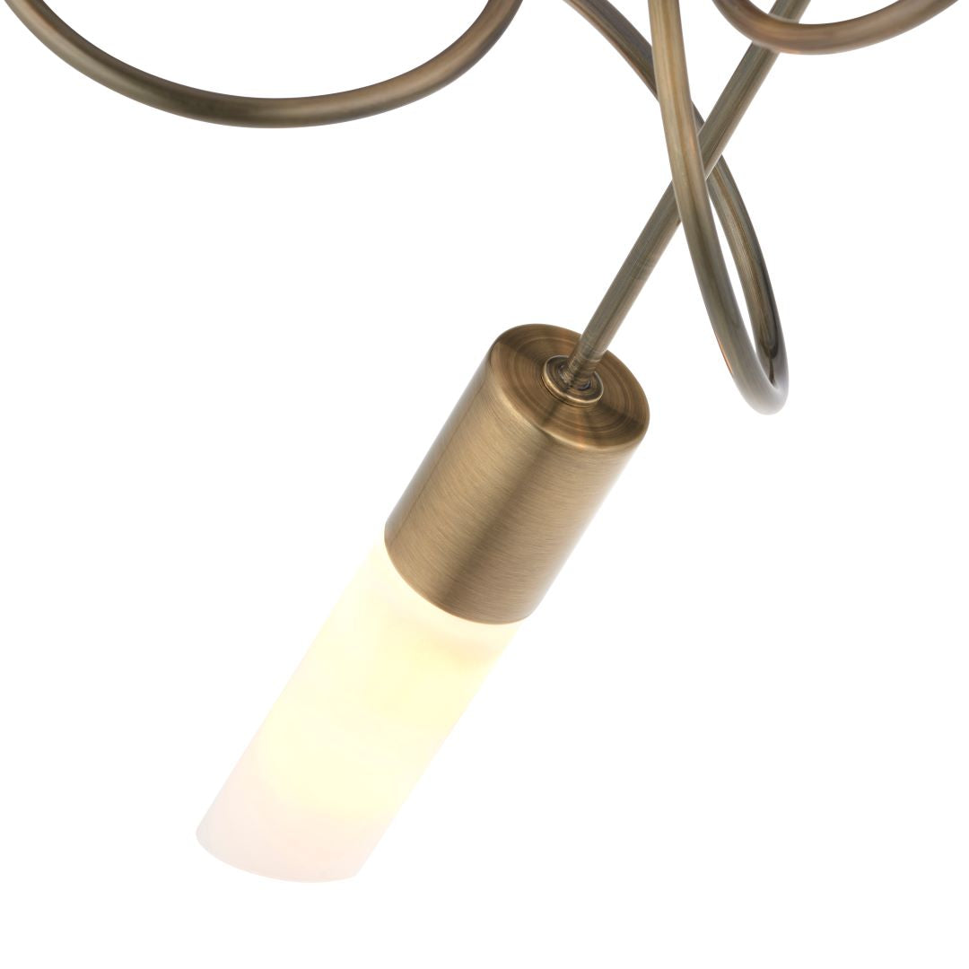 Pagazzi Patras Antique Brass 3 Light Semi Flush Ceiling Light