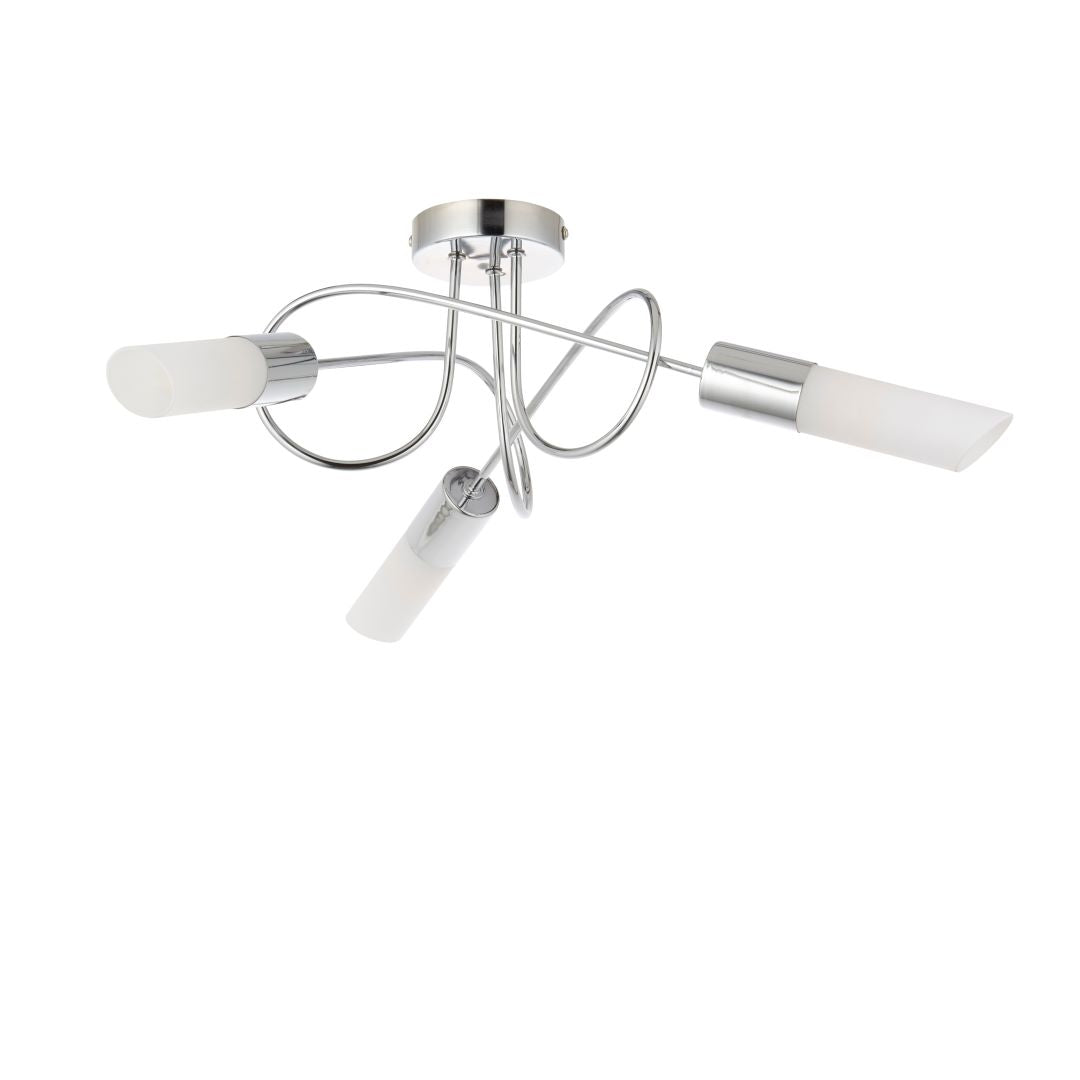 Pagazzi Patras Chrome 3 Light Semi Flush Ceiling Light