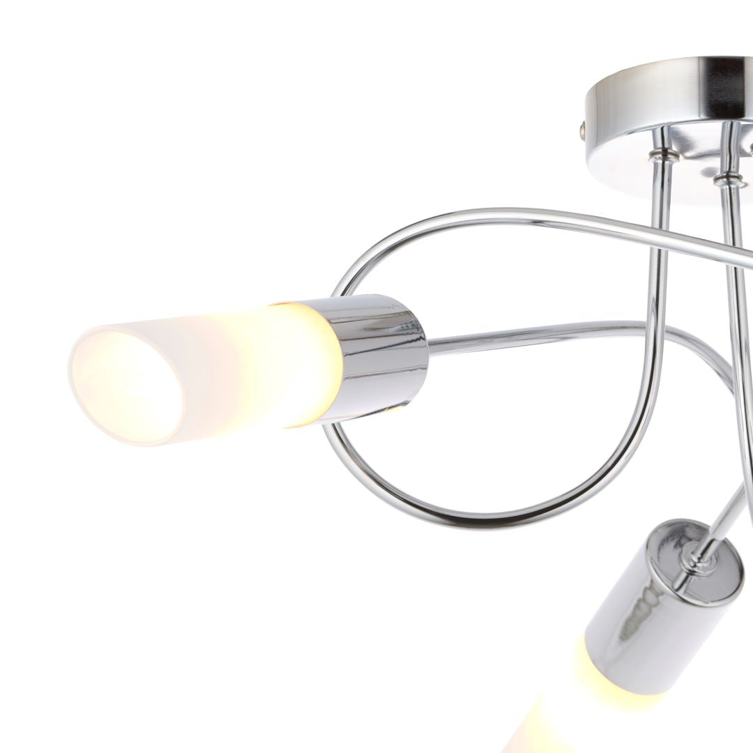 Pagazzi Patras Chrome 3 Light Semi Flush Ceiling Light