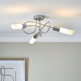 Pagazzi Patras Chrome 3 Light Semi Flush Ceiling Light