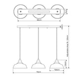 Pagazzi Bakewell 3 Light White Ceiling Pendant Bar
