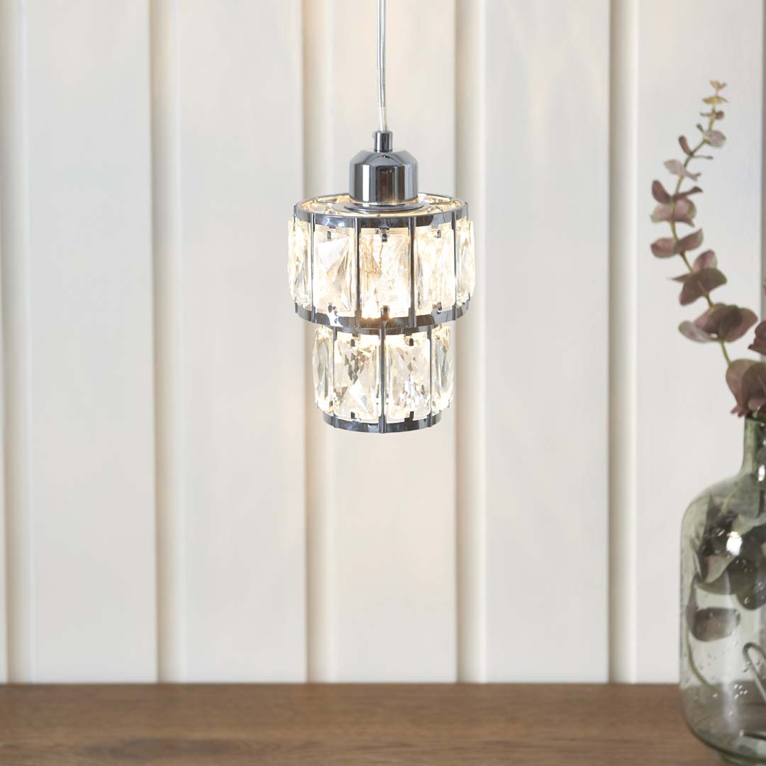 Pagazzi Darla Small Chrome Ceiling Light Pendant